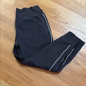 Brown Athleta Venice High Rise Joggers with White Trim